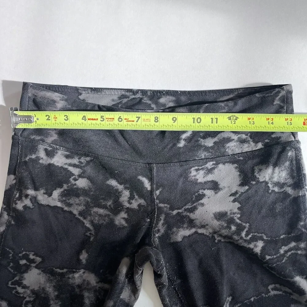 Alo Yoga Goddess Ribbed Women Legging Pant High Waist Black Camo Ruched Medium - Picture 6 of 9